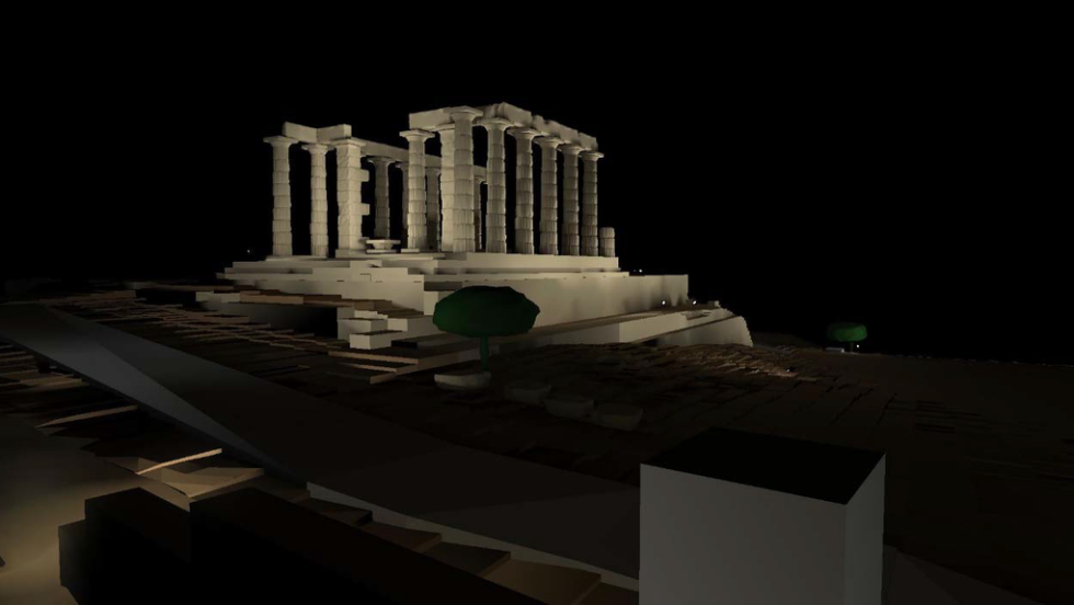 Σούνιο- Ναός Ποσειδώνα: Φωτομετρική απεικόνιση από τα βορειοανατολικά